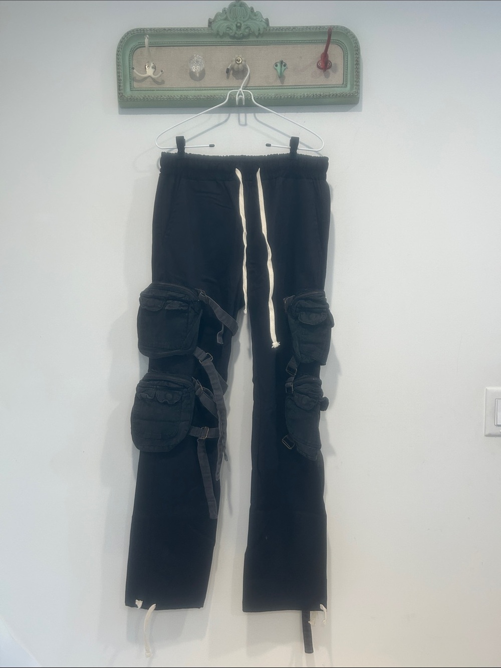 MNML Black double Cargo pockets baggy Pants Utility streetwear DK medium Women’s